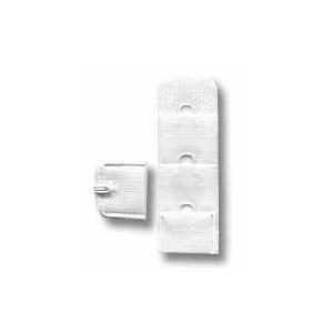 Porcelynne White Bra Hook and Eye Replacement Closure with Silver Hardware  - 3 Rows - 2 1/4 Wide - 5 Pairs