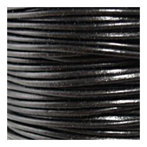 Round Leather Cord 6.0mm - Black from CorsetMakingSupplies.com