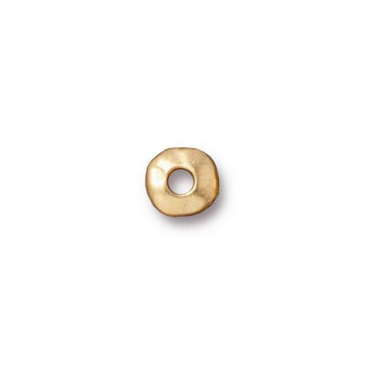 Nugget Large Hole Spacer Bead 7mm - Gold Plate from  LeatherCraftingSupplies.com