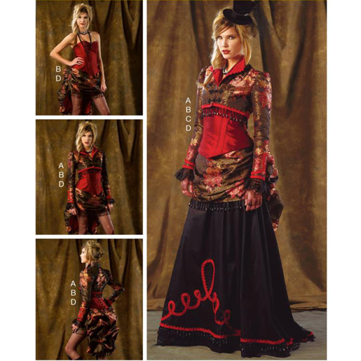 Steampunk Bolero, Corset, Skirt and Overskirt