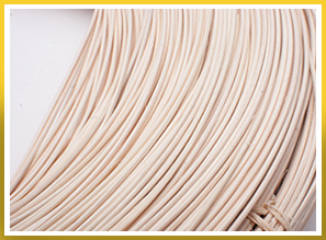 Close up view of coiled reed boning
