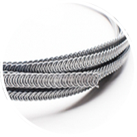 Circular image of spiral steel boning roll